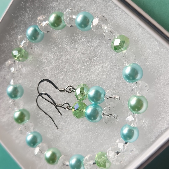 Handmade Bracelet & Earring Set - Stainless Steel - Picture 3 of 3